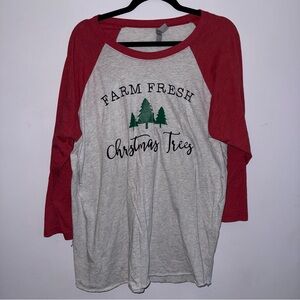 Next level apparel women’s size XL quarter length sleeve baseball shirt gray red